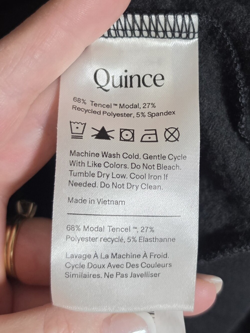 Quince Supersoft Pullover Hoodie Black Size XL Loungewear Cozy - Picture 7 of 7